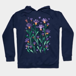 Forget me not flowers - retro periwinkle Hoodie